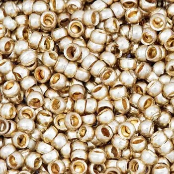 Materiál na výrobu šperku CZ Zamačkávací rokajl kulatý 3mm zlato