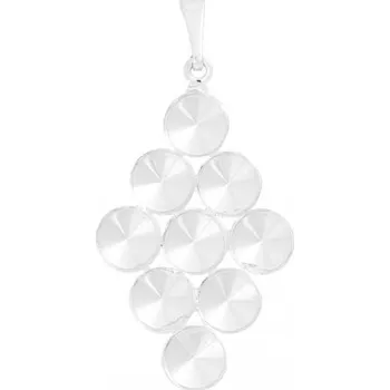 Přívěsek Crystal-ZONE Přívěsek kosočtverec Rivoli 9x6mm rhodium