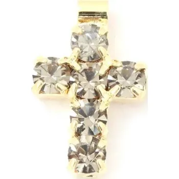 Přívěsek Crystal-ZONE Přívěsek křížek 10/7mm black diamond/gold plating 24kt