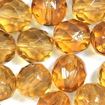 Korálek CZ Korálky broušené 8mm light topaz (20ks)