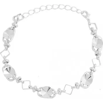 Náramek Crystal-ZONE Náramek Rivoli 5x8mm koso rhodium