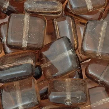 Korálek CZ Korálek mačkaný ČTVEREC 8mm hnědá