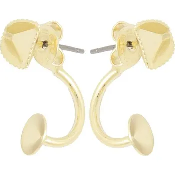 Náušnice Crystal-ZONE Náušnice DOUBLE Angled Cube 6mm/rivoli 6mm gold plating 24kt