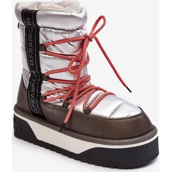 Dámská zimní obuv Šnekové Dámské Na Tlusté Podrážce Veganské D.Franklin DFSH371006 Barva: Stříbrná, Velikost: 39