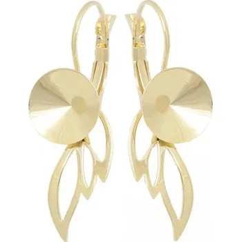 Náušnice Crystal-ZONE Náušnice Křídlo Rivoli 12mm gold plating 24kt