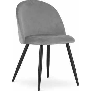 Jídelní židle Světle šedá sametová židle BELLO