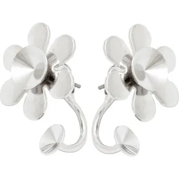 Náušnice Crystal-ZONE Náušnice DOUBLE Rivoli kytka 8mm/Rivoli 6mm rhodium