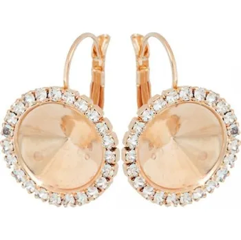 Náušnice Crystal-ZONE Náušnice Rivoli STRASS 12mm rose gold