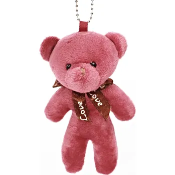 Magieprirody.cz Přívěsek na klíče plyšový medvídek vínový 12 cm #PLY09 medvěd s mašlí