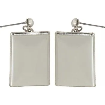 Náušnice Crystal-ZONE Náušnice bimbací Rectangle 24/16mm platina