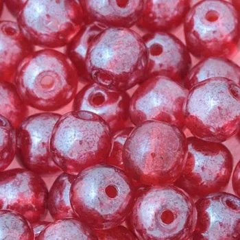 Korálek CZ Korálek mačkaný KULIČKA 10mm červená listr