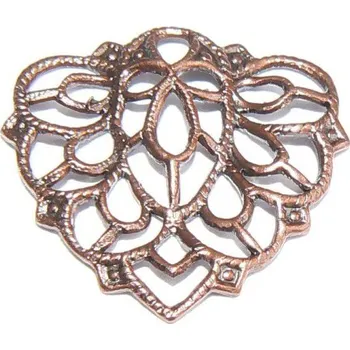 Materiál na výrobu šperku CZ Filigrán srdce stará měď