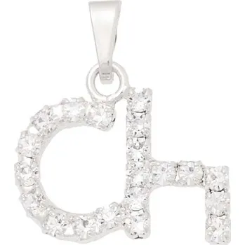 Přívěsek Crystal-ZONE Písmenko štras „CH“ rhodium