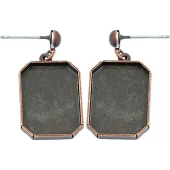 Náušnice Crystal-ZONE Náušnice bimbací Oktagon 30/22mm stará měď