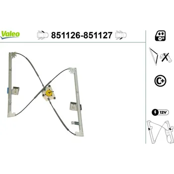 Stahovačka okna Zvedací zařízení oken VALEO 851126