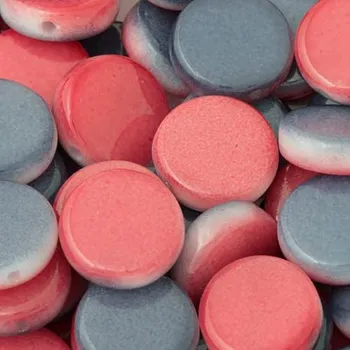 Korálek CZ Korálek mačkaný KRUH 9mm červená/šedá