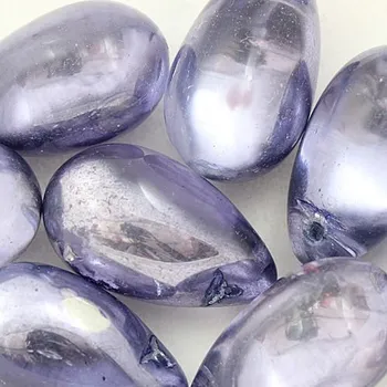 Korálek CZ Korálek mačkaný KAPKA 23/14mm fialová listr