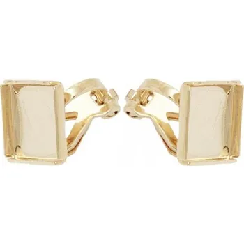 Náušnice Crystal-ZONE Náušnicová klipsa koso Chessboard 12mm gold plating 24kt