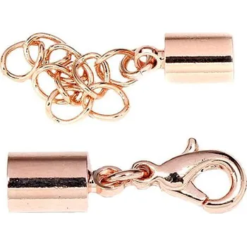 Crystal-ZONE Koncovka na RUBBER set karabinka/adjusta rose gold