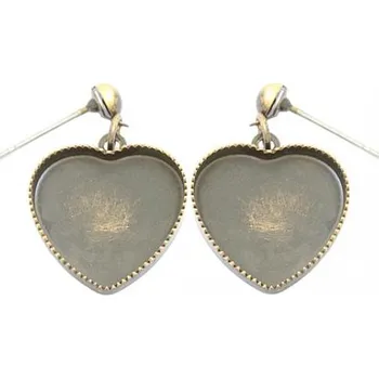 Náušnice Crystal-ZONE Náušnice bimbací Srdce 16mm staré zlato