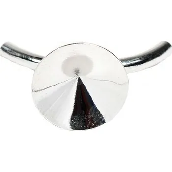 Materiál na výrobu šperku Crystal-ZONE Segment na RUBBER RIVOLI 12mm rhodium