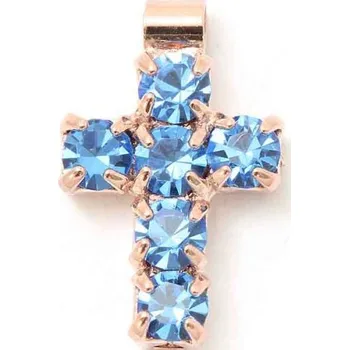 Přívěsek Crystal-ZONE Přívěsek křížek 10/7mm sapphire/rose gold
