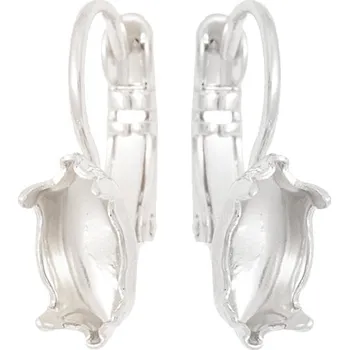 Náušnice Crystal-ZONE Náušnice kids Naveta 10/5mm krapny rhodium