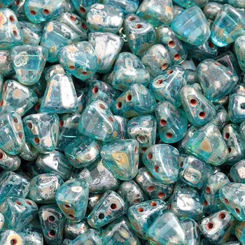 Korálek MATUBO™ MATUBO NIB-BIT Aquamarine Silver Picasso