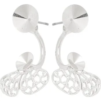 Náušnice Crystal-ZONE Náušnice DOUBLE rivoli 6mm/filigrán rivoli 6mm rhodium