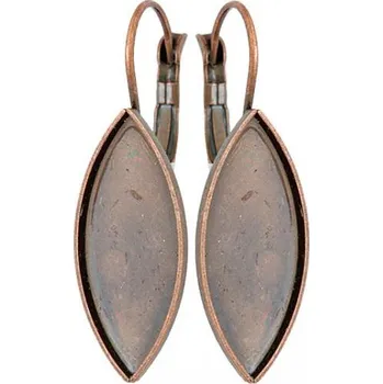 Náušnice Crystal-ZONE Náušnice Naveta 24/10mm stará měď