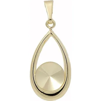 Korálek Crystal-ZONE Přívěsek KAPKA Rivoli 8mm gold plating 24kt