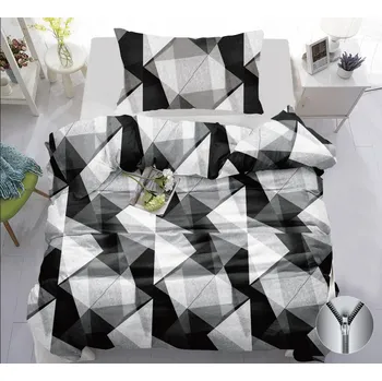 Povlečení Bavlněné povlečení TRIANGLES černé Rozměr povlečení: 70 x 90 cm | 140 x 200 cm