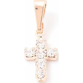 Přívěsek Crystal-ZONE Přívěsek křížek šlupna 18/7mm crystal/rose gold