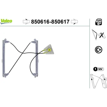 Stahovačka okna Zvedací zařízení oken VALEO 850616