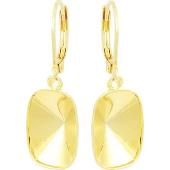 Náušnice Crystal-ZONE Náušnice Cushion 14/10mm gold plating 24kt