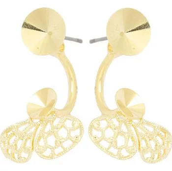 Náušnice Crystal-ZONE Náušnice DOUBLE rivoli 8mm/filigrán rivoli 6mm gold plating 24kt