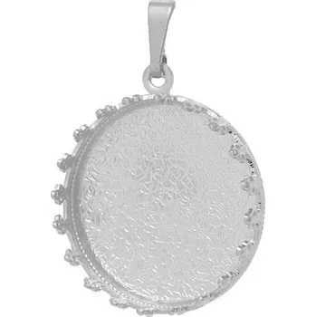 Přívěsek Crystal-ZONE Přívěsek Queen Kruh 18mm platina