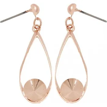 Náušnice Crystal-ZONE Náušnice bimbací kapka Rivoli 8mm rose gold