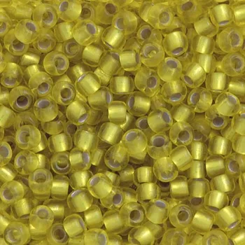 Korálek TOHO Co., Ltd. TOHO Round 11/0 Silver Lined Frosted Lemon
