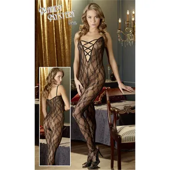 Dámské erotické body Černý overal Catsuit - M/L