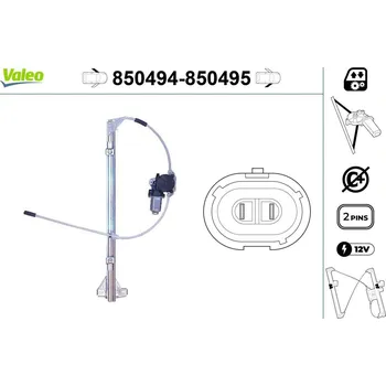 Stahovačka okna Zvedací zařízení oken VALEO 850494