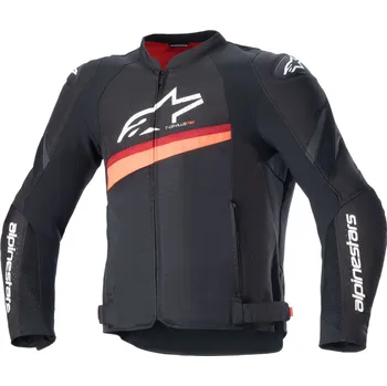 Moto bunda ALPINESTARS bunda T-GP PLUS R 4 AIRFLOW černá/červená fluo 2025 - L