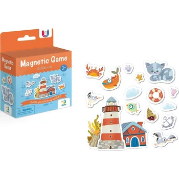 Dekorativní magnet Teddies Magnetická hra Kočka s majákem plast 20ks v krabičce 10x14x5cm