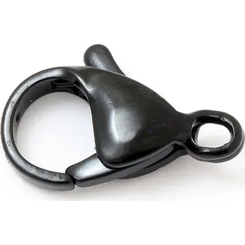 Materiál na výrobu šperku Crystal-ZONE Bižuterní karabinka 12mm chirurgická ocel black