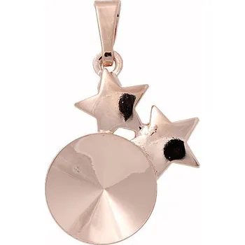 Korálek Crystal-ZONE Přívěsek HVĚZDY Rivoli 12mm rose gold