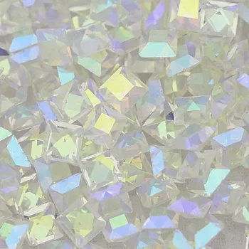 Materiál na výrobu šperku CZ Stone SQUARE 3mm/20ks Crystal AB