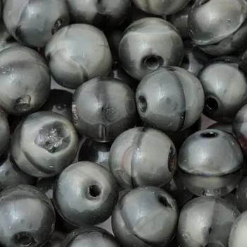 Korálek CZ Korálek mačkaný KULIČKA 6mm šedá žíhaná