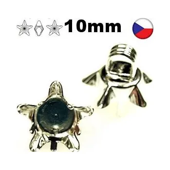 Knoflík Crystal-ZONE Našívací knoflík Star 10mm krapny rhodium