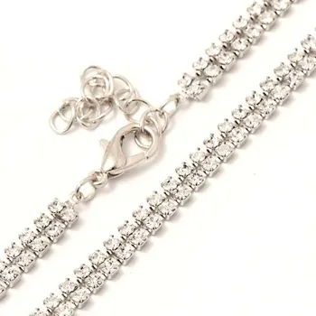 Náramek Crystal-ZONE Náramek STRASS DUO 4mm crystal/rhodium