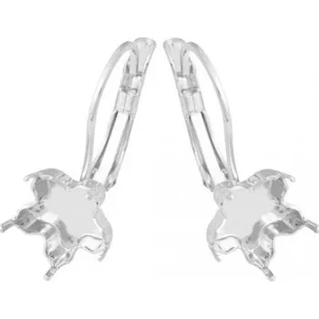 Náušnice Crystal-ZONE Náušnice Flower 10mm krapny rhodium